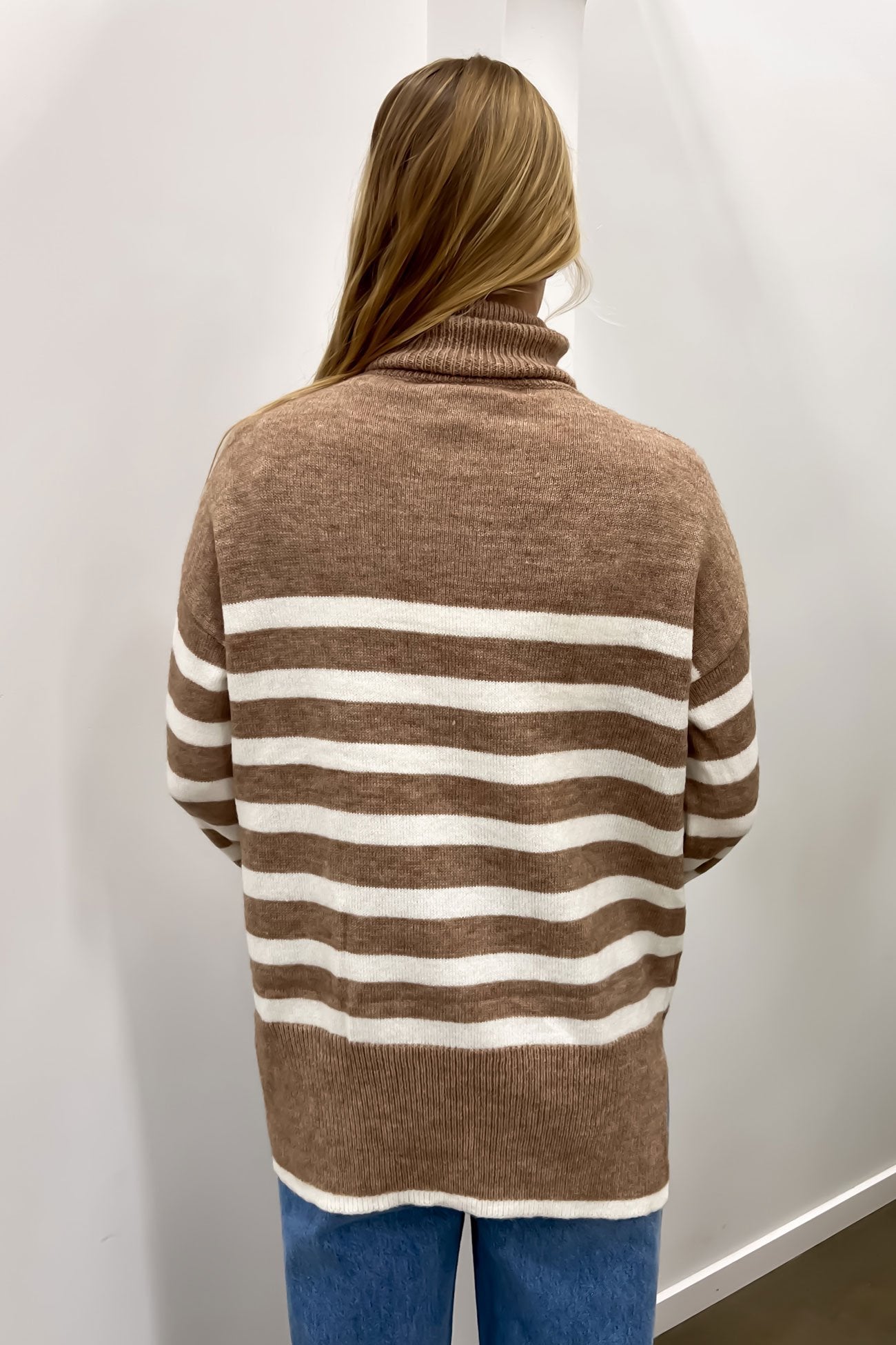 Angie Knit Jumper Brown White