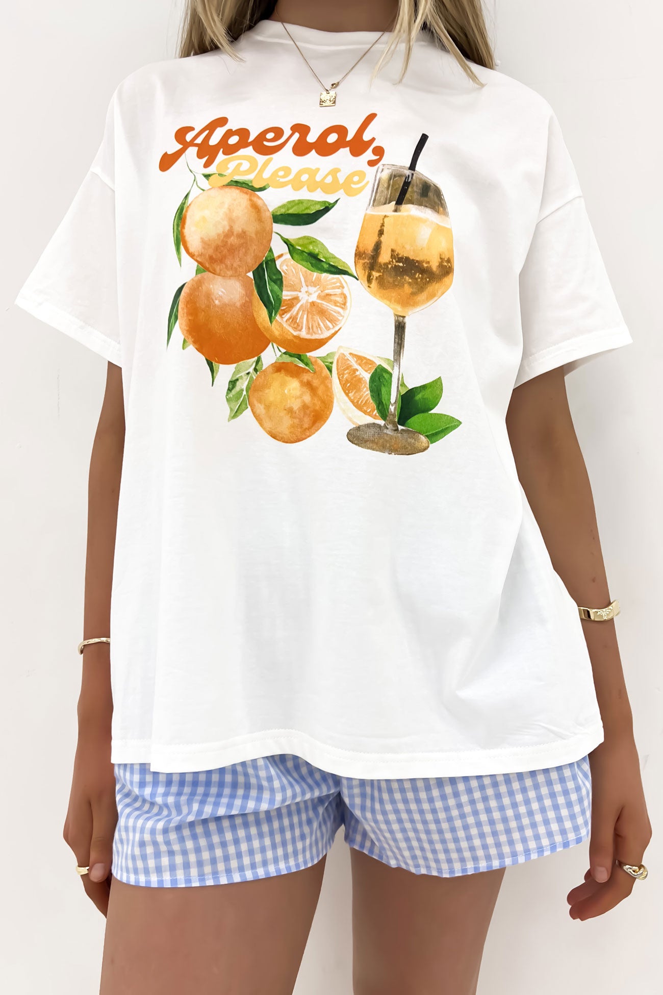 Aperol Please Tee White