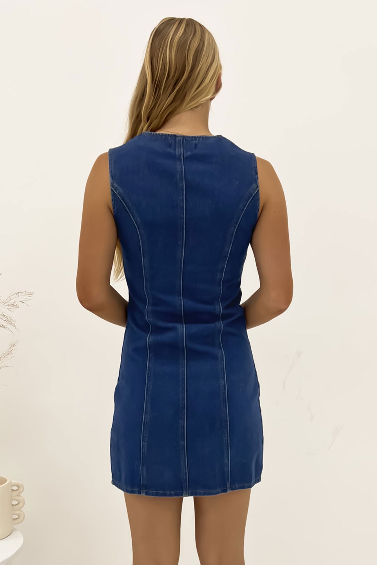 Arabella Denim Mini Dress Blue