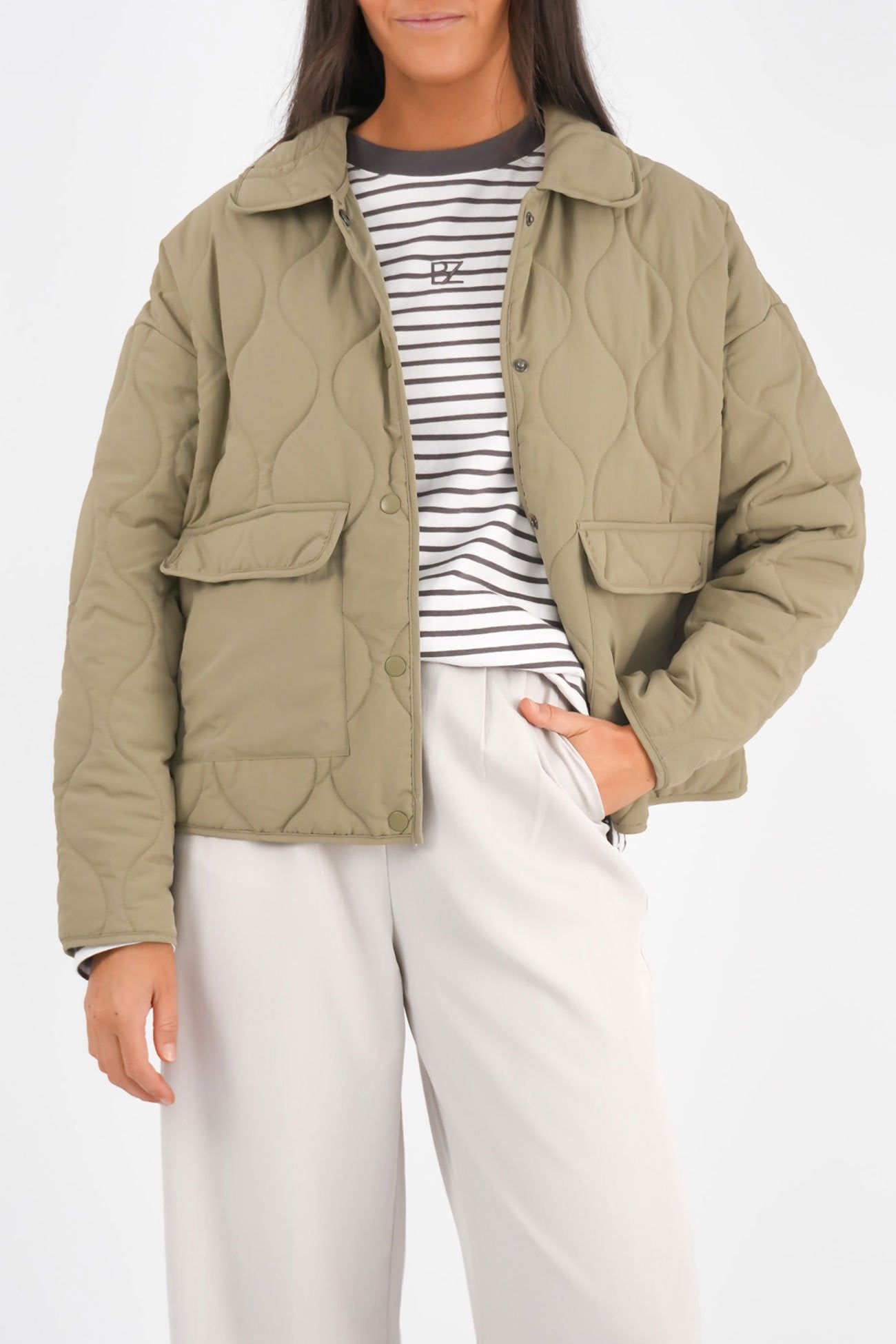 Archer Stitched Jacket Khaki