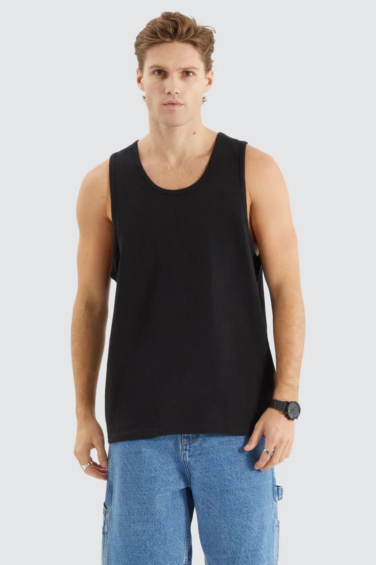 Asheville Relaxed Singlet Jet Black