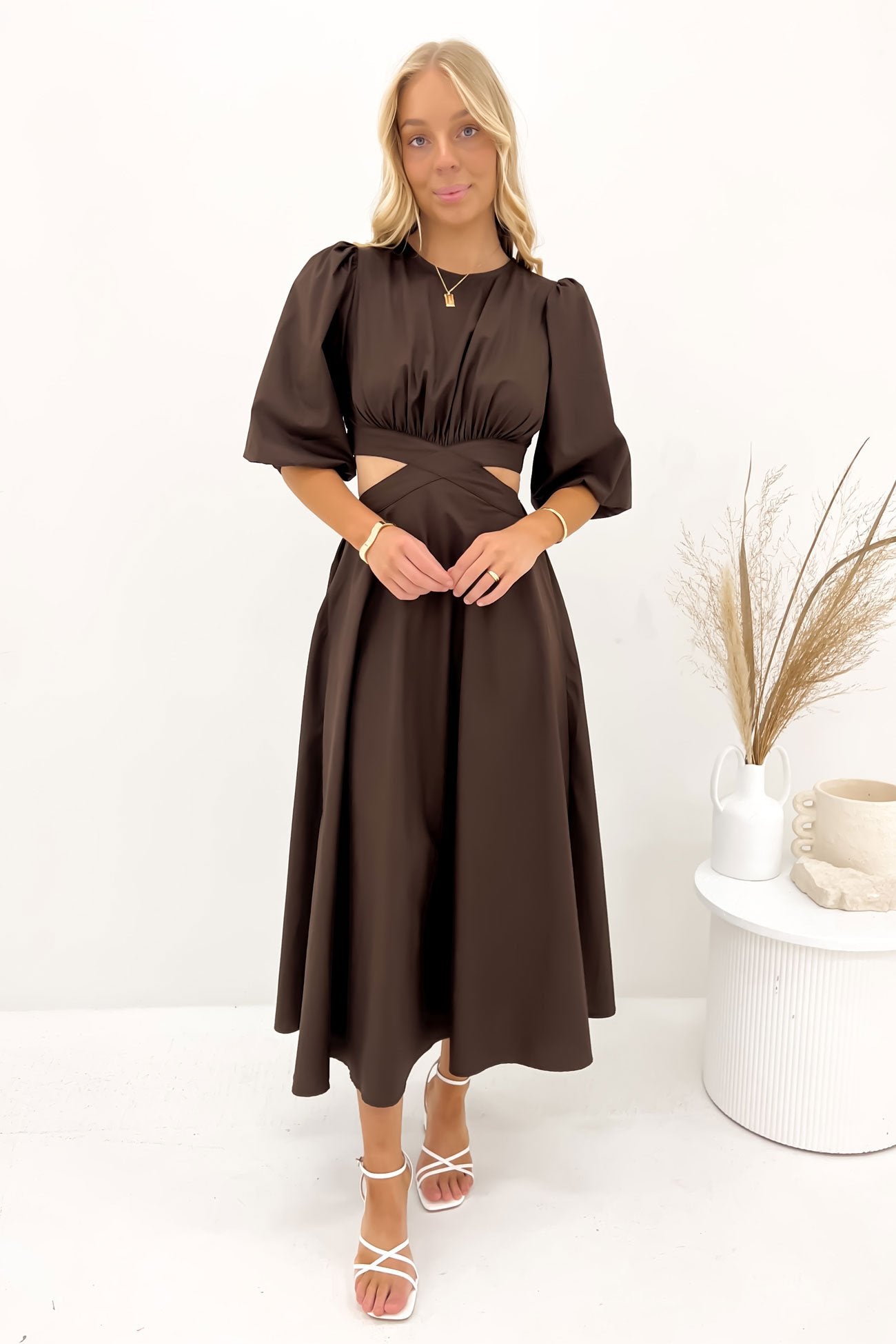 Ava Maxi Dress Chocolate