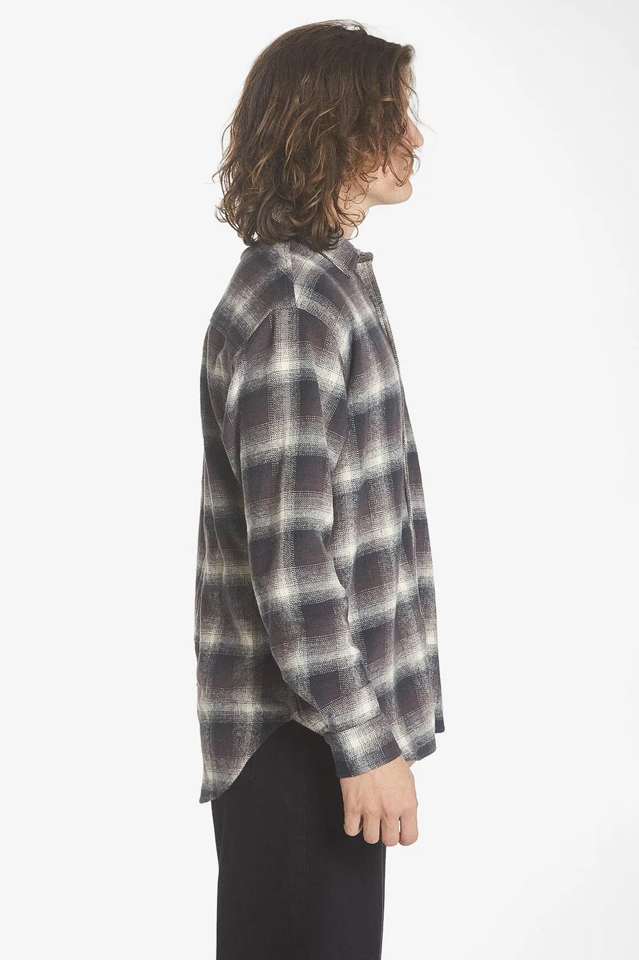 Barrio Long Sleeve Flannel Shirt Deep Plum