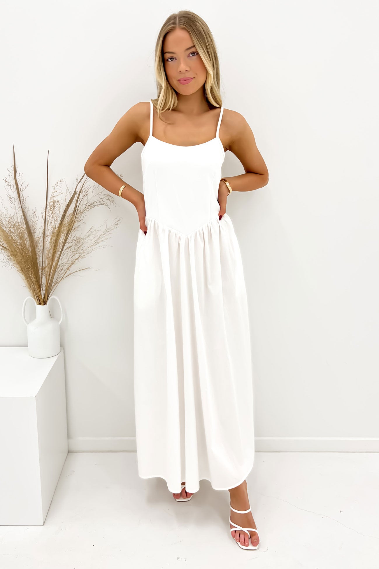 Barton Midi Dress White