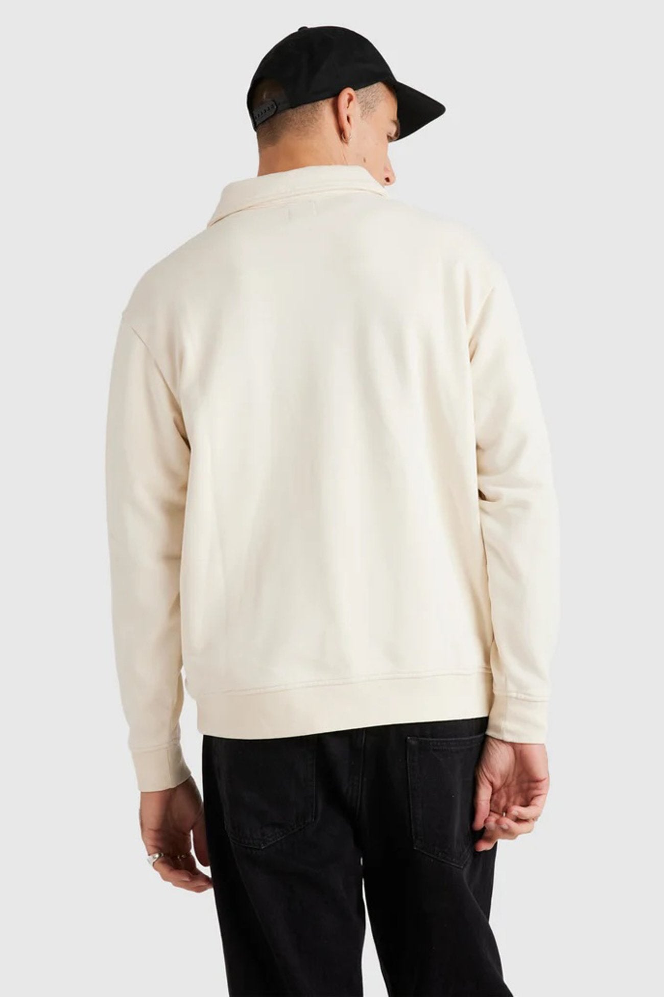 Benj Half Zip Collared Crew Salt