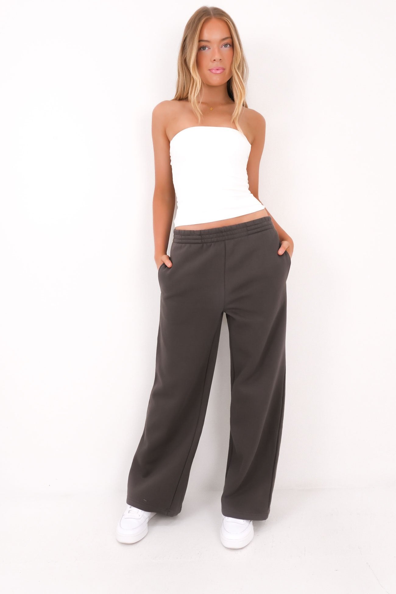 Blair Wide Trackpant Charcoal