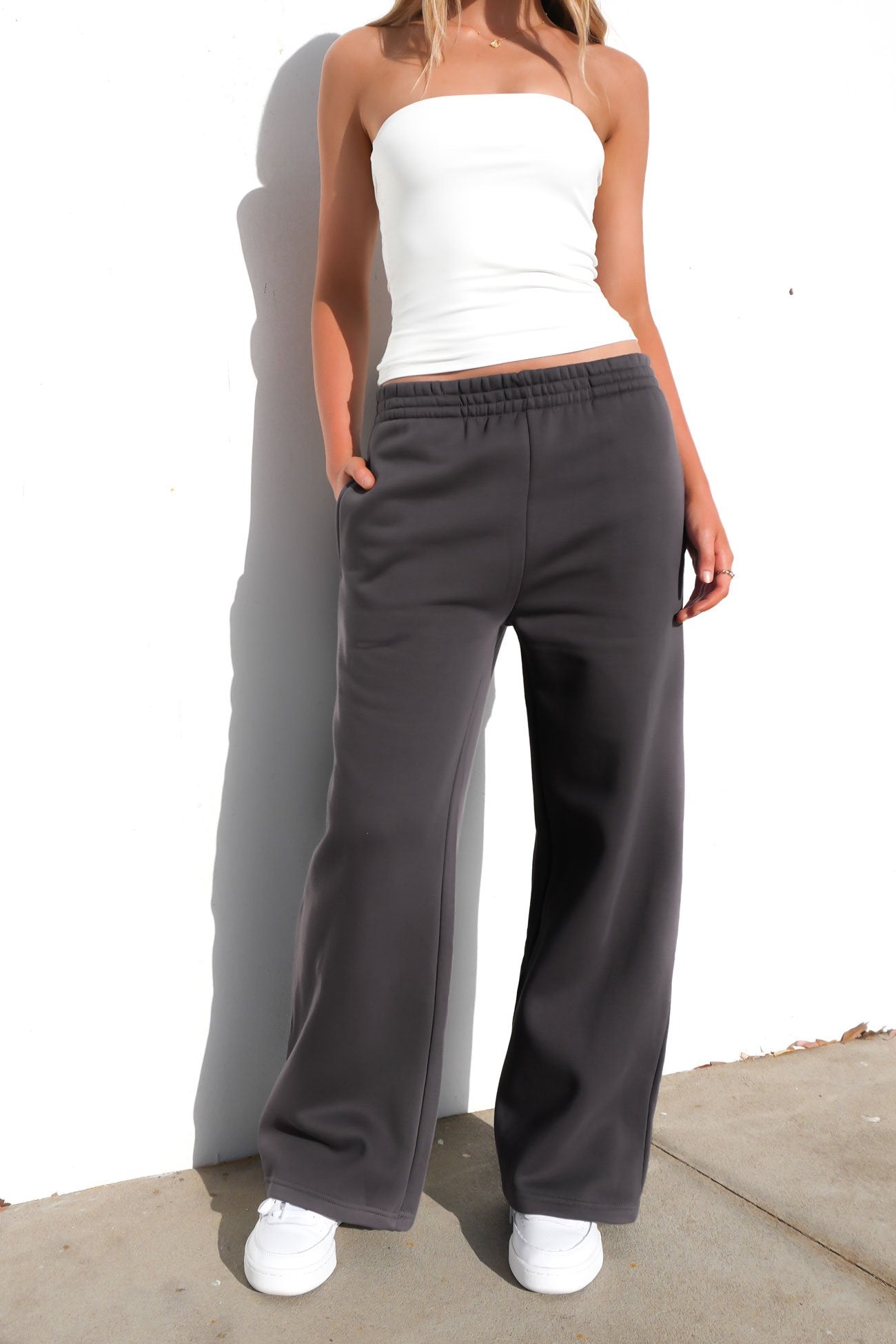 Blair Wide Trackpant Charcoal