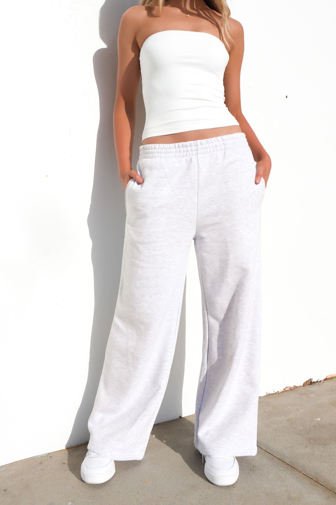 Blair Wide Trackpant Snow Marle