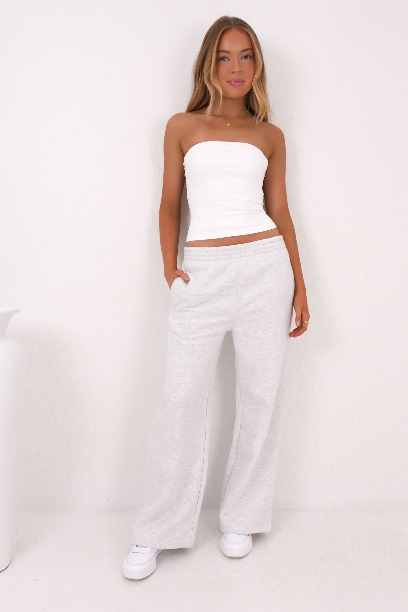 Blair Wide Trackpant Snow Marle