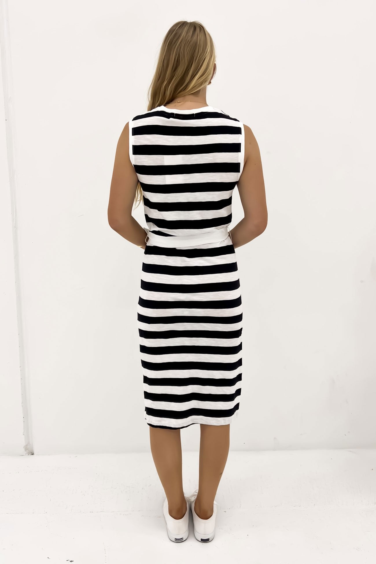 Bondi Dress Stripe Black & White Stripe