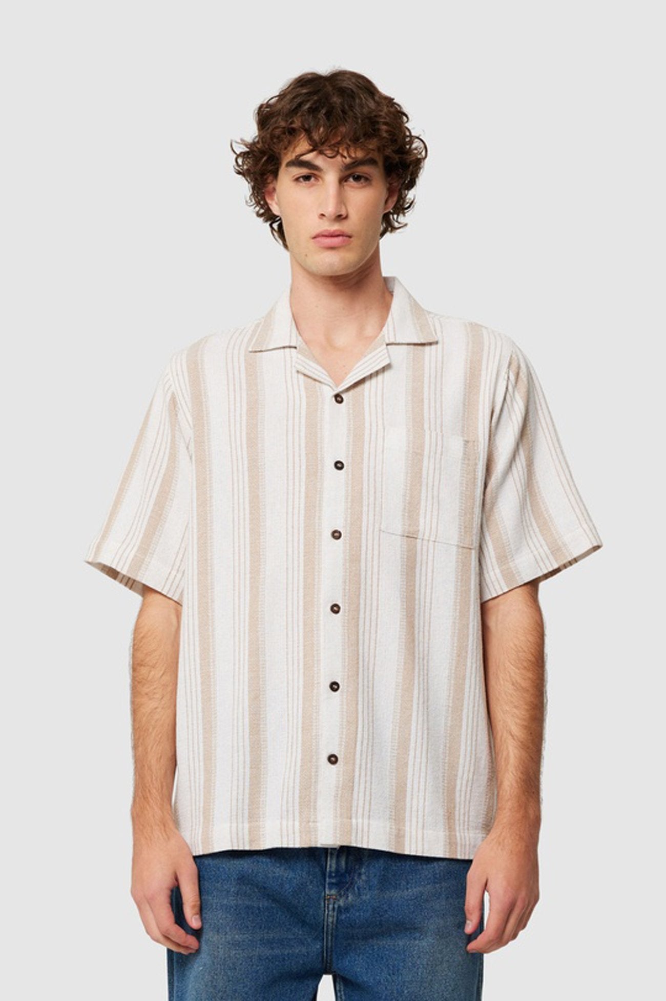 Bowler Weave Stripe Shirt Natural