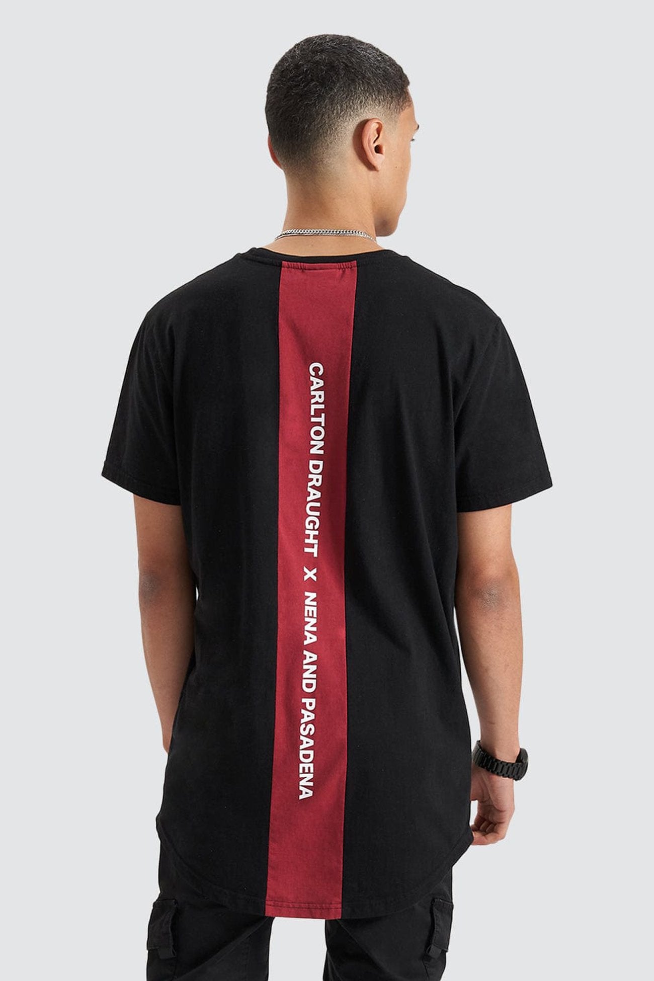 Bramling Cape Back Tee Black Maroon