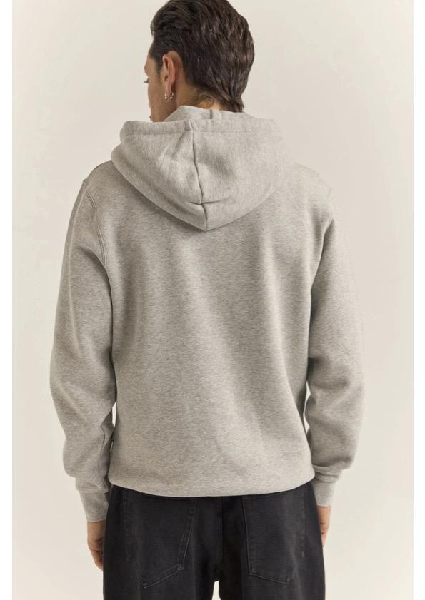 Brand Fleece Hood Grey Heather