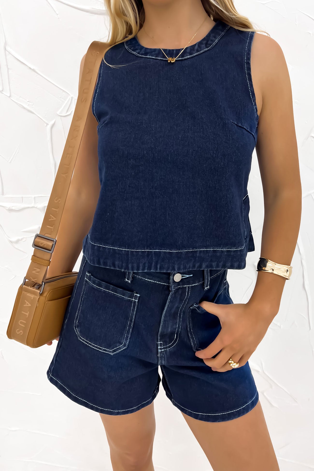 Cecil Denim Top Dark Blue