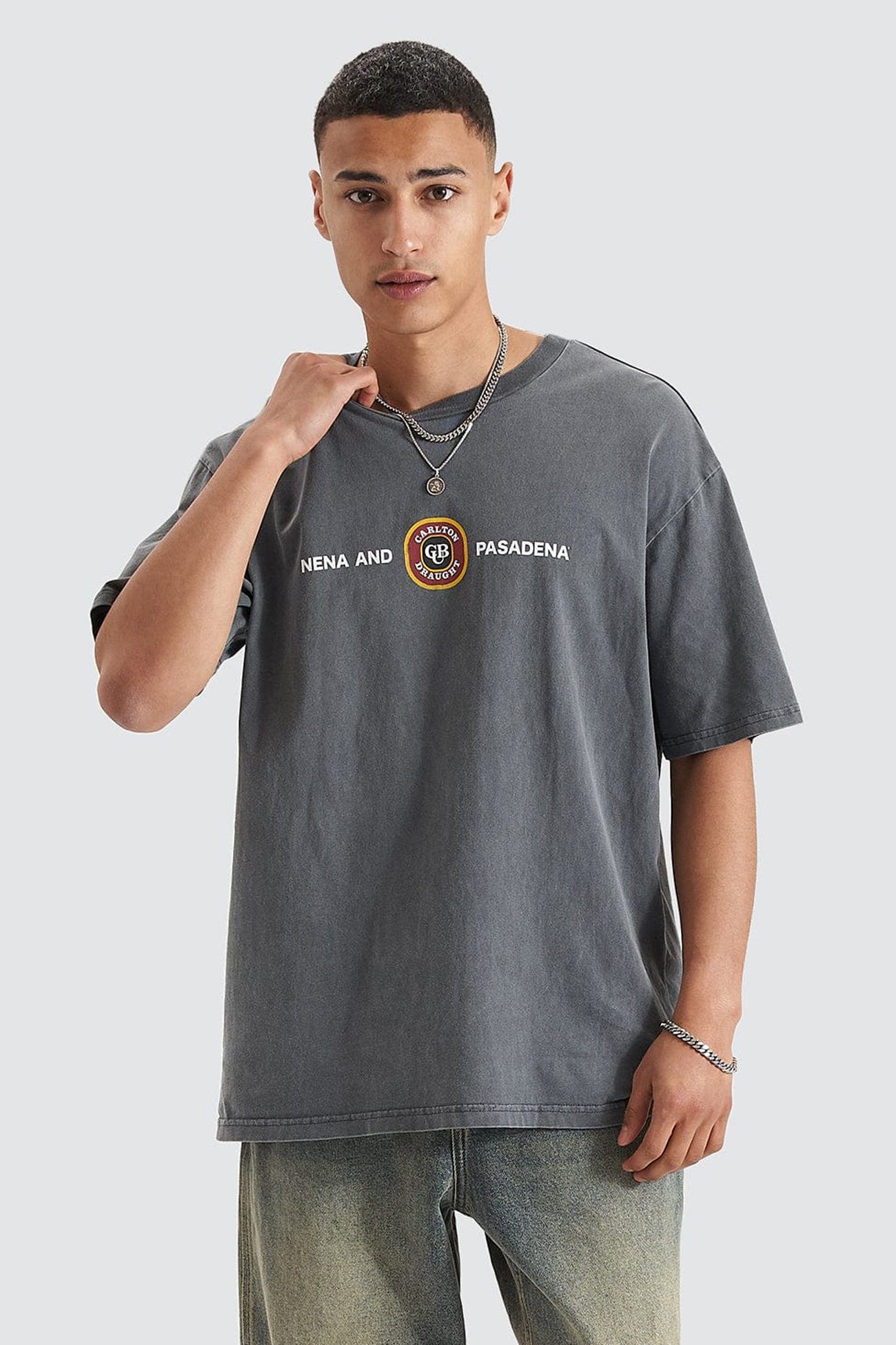 Centennial Relaxed Box Fit Tee Pigment Asphalt