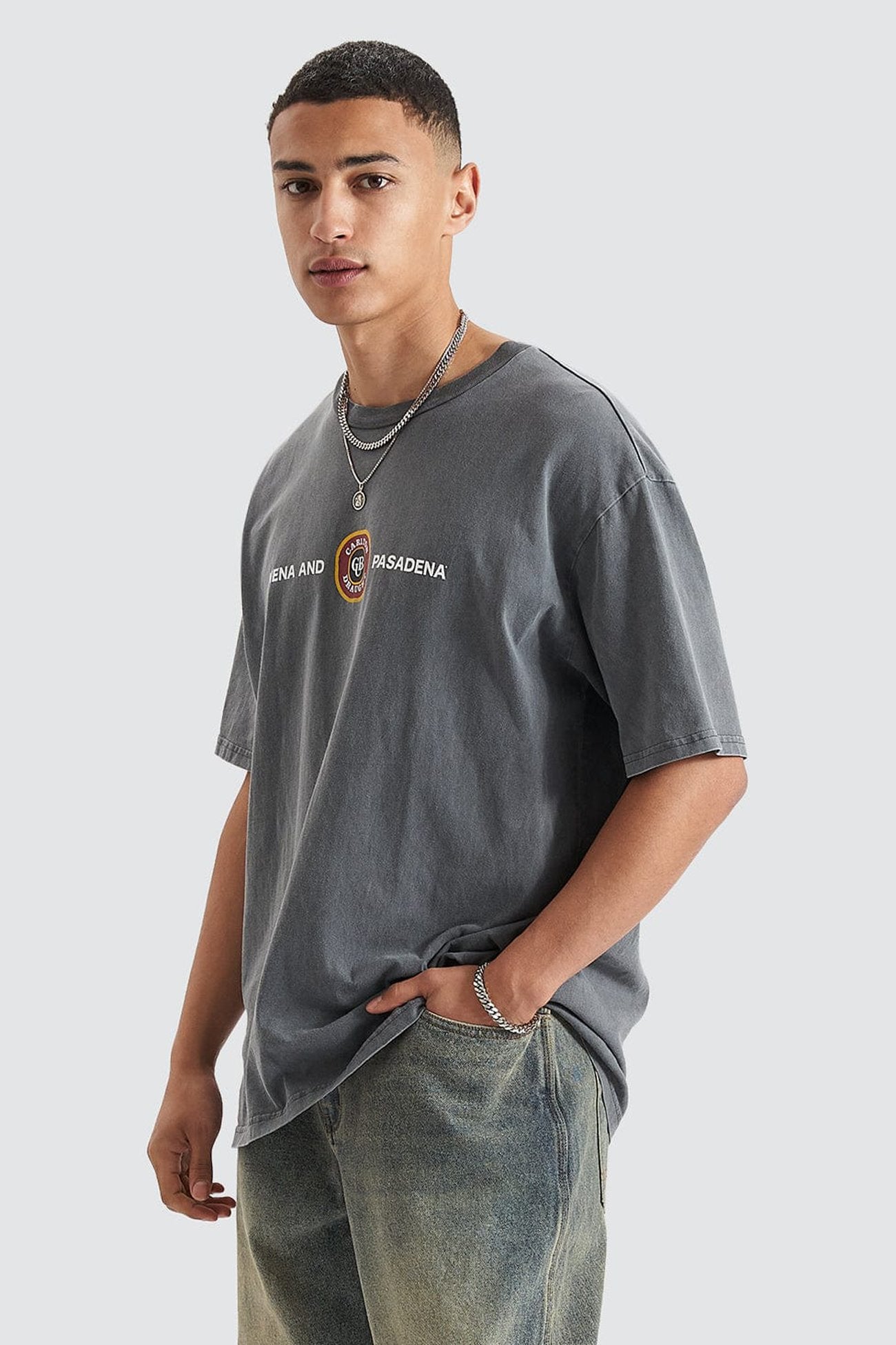 Centennial Relaxed Box Fit Tee Pigment Asphalt