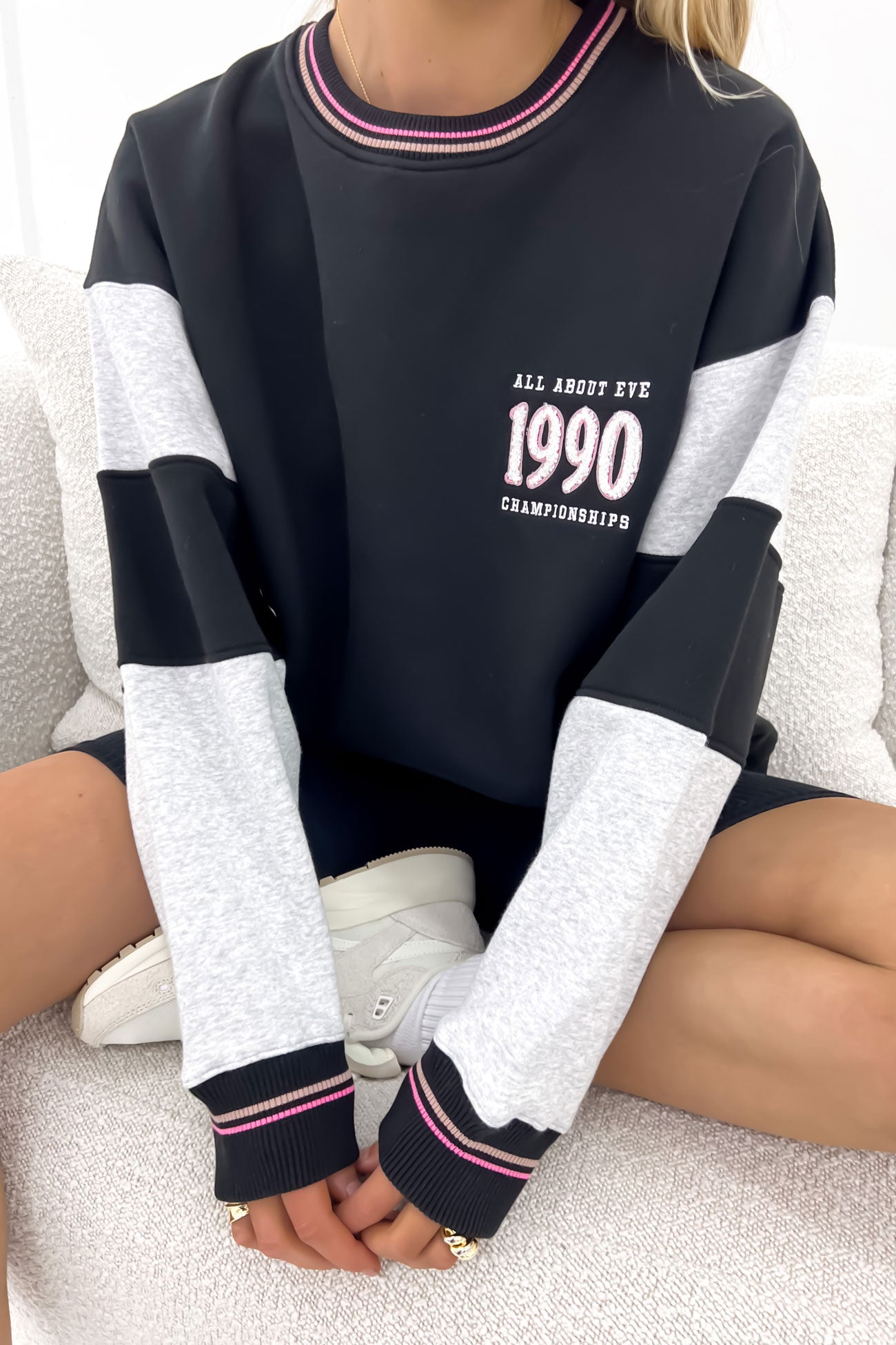 Championship Oversized Crew Black