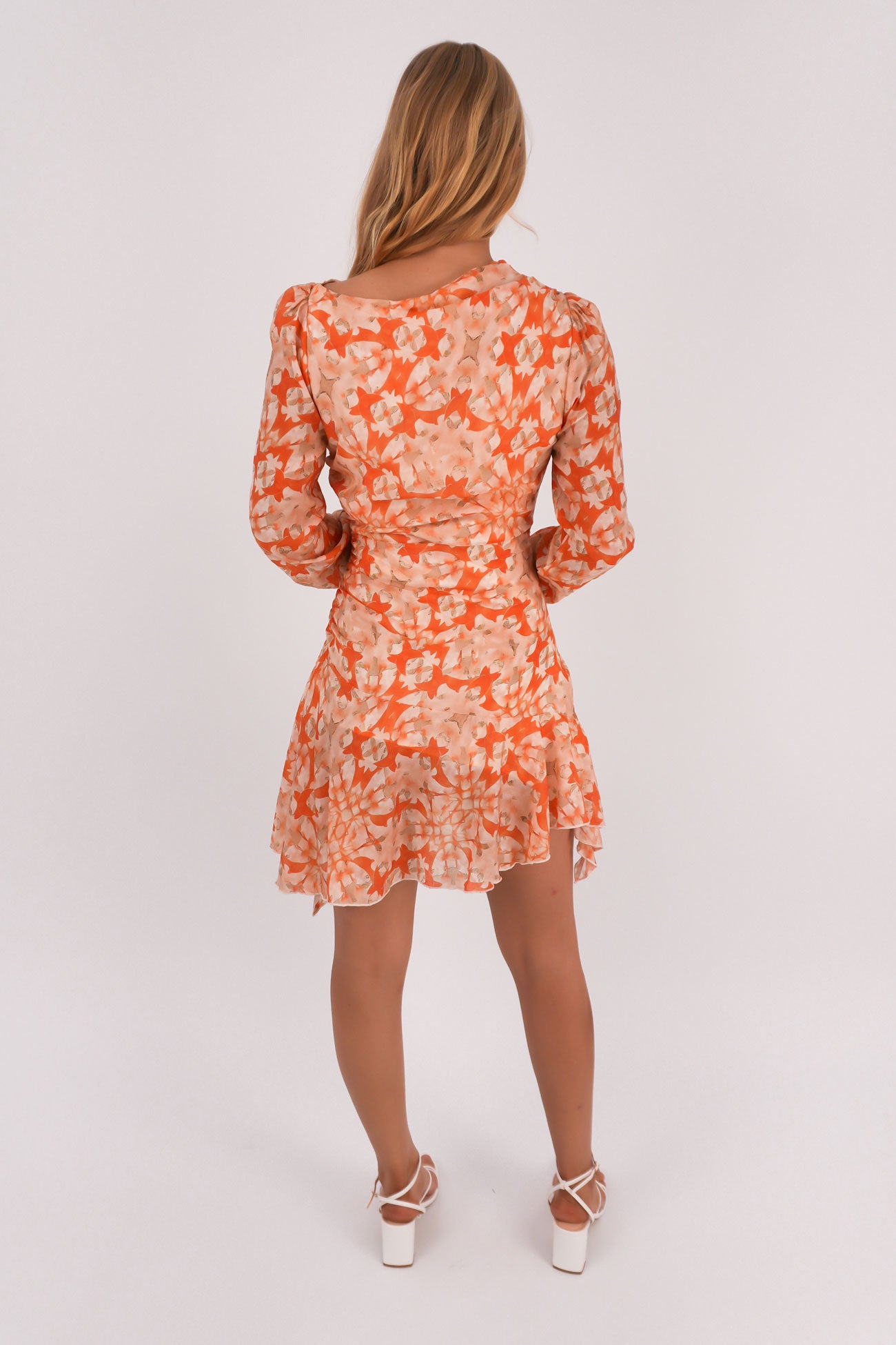 Charla Mini Dress Orange Floral