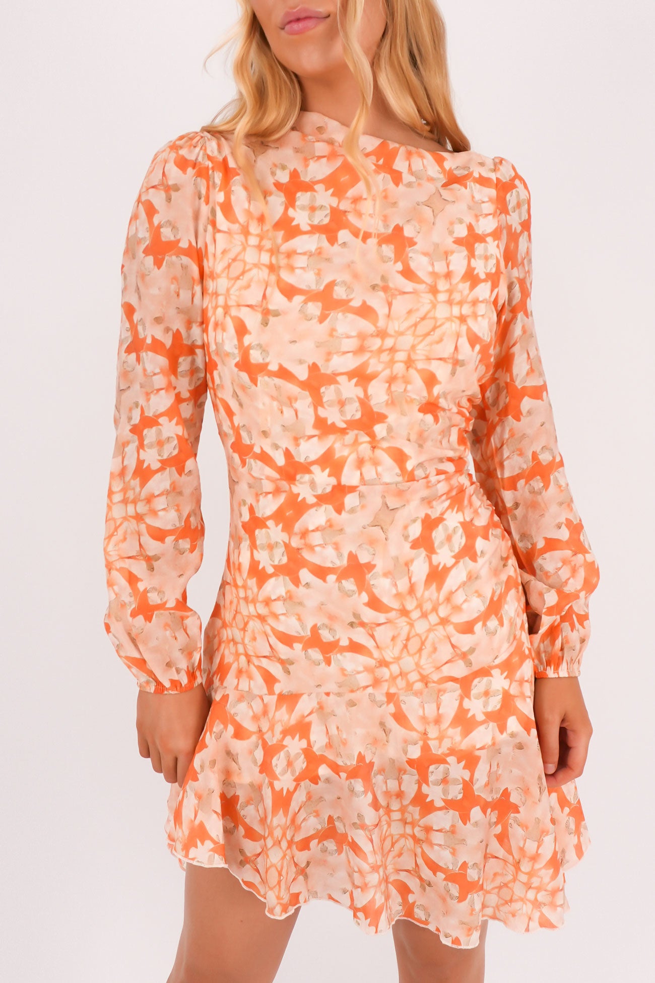 Charla Mini Dress Orange Floral