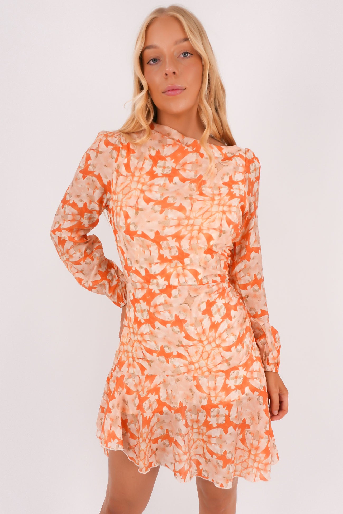 Charla Mini Dress Orange Floral