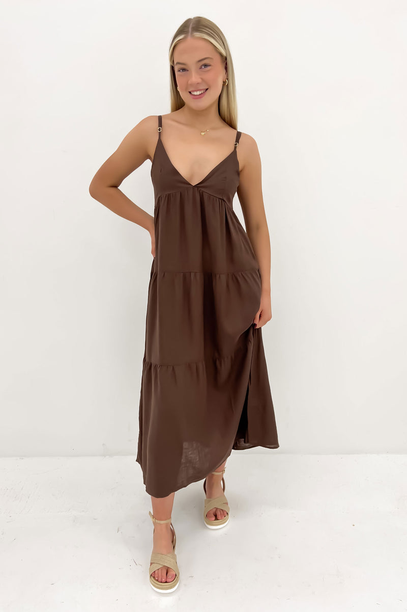 Chocolate cheap midi dress