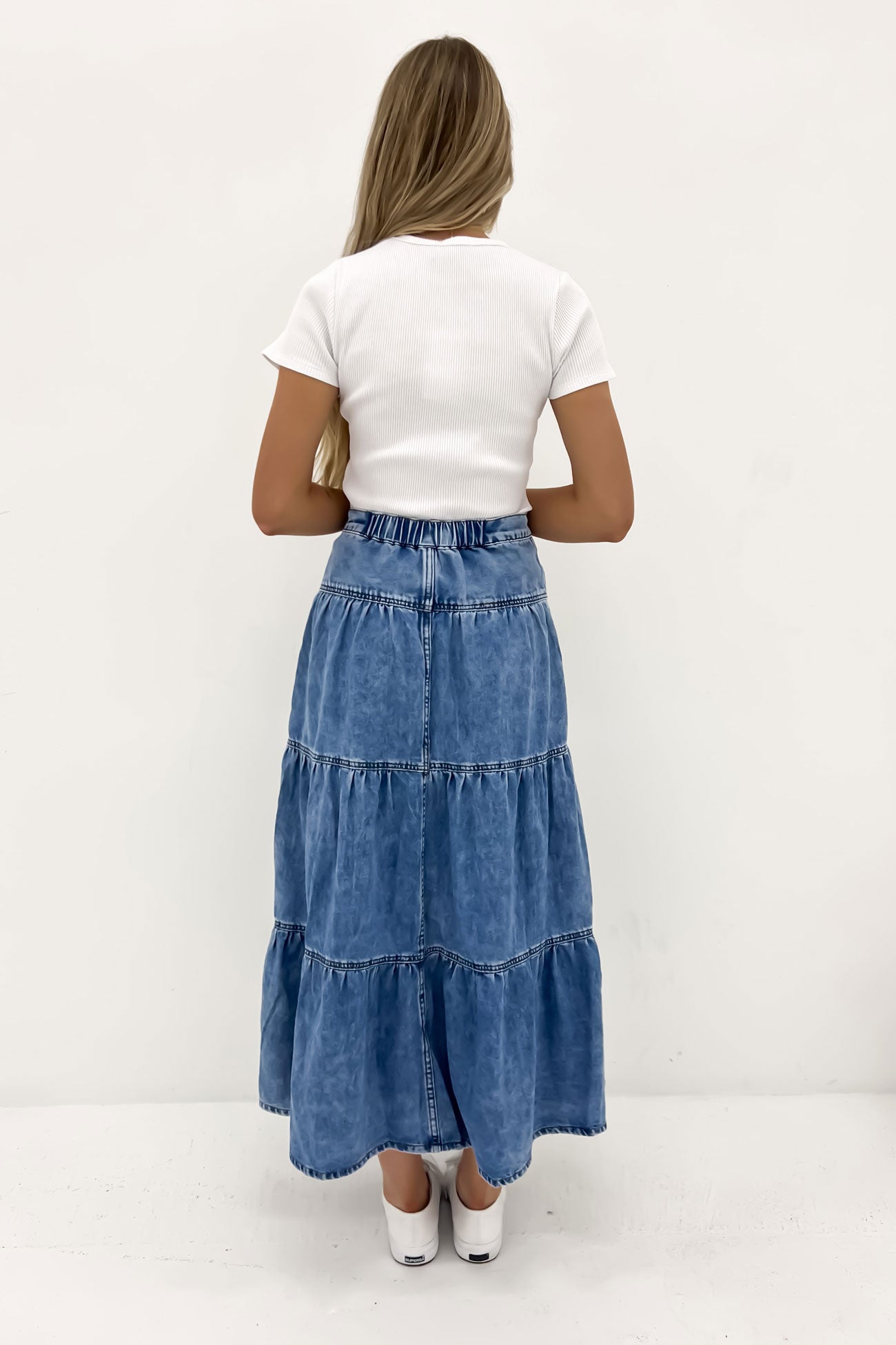 Coco Denim Maxi Skirt Light Blue