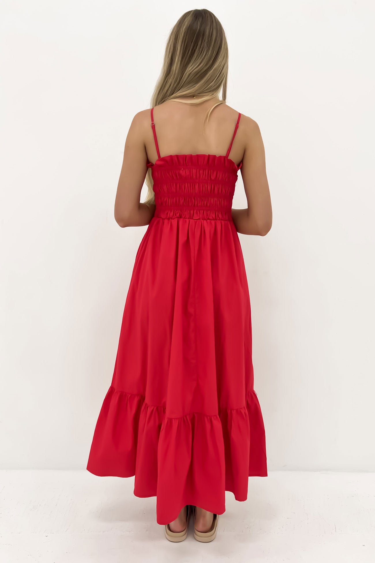 Colette Midi Dress Red