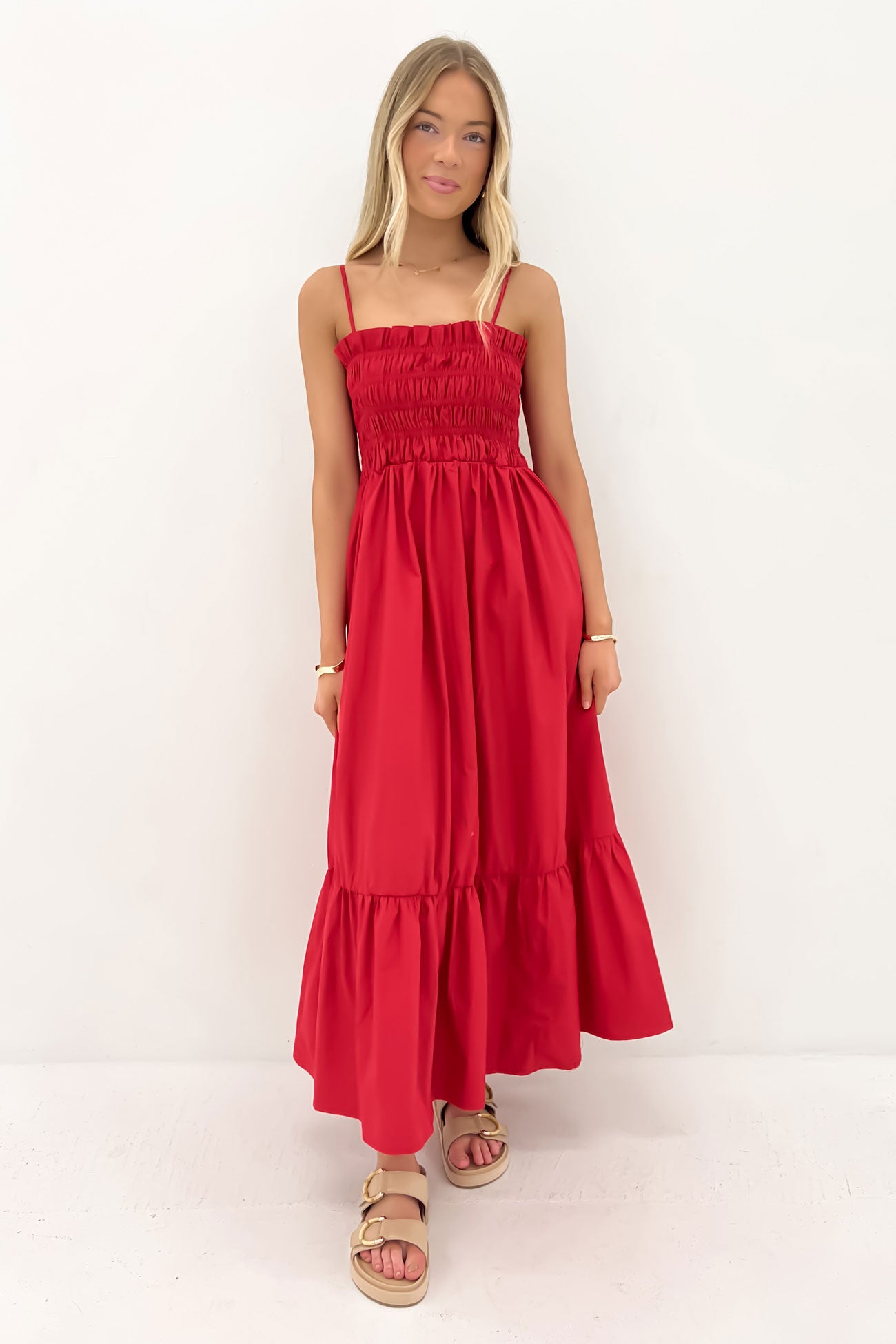 Colette Midi Dress Red