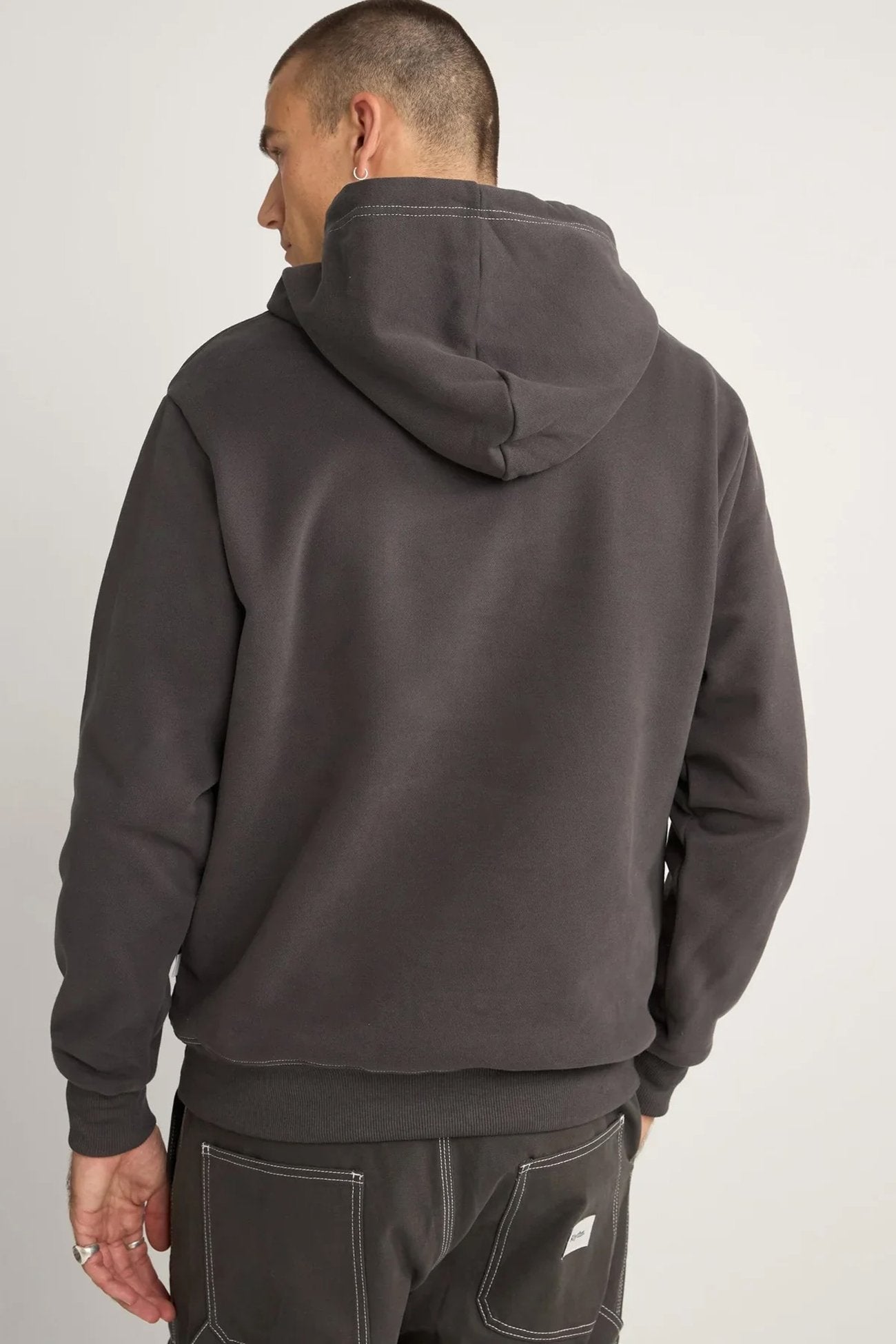 Contrast Stitch Hood Charcoal