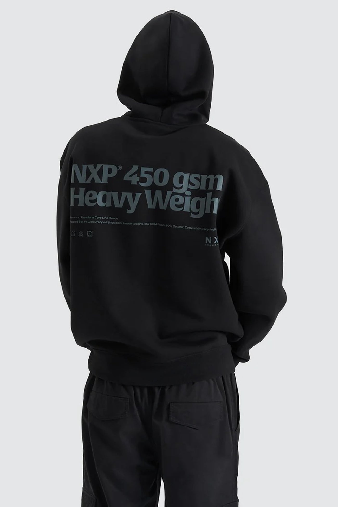 Core Line Heavy Box Fit Hooded Sweater Jet Black