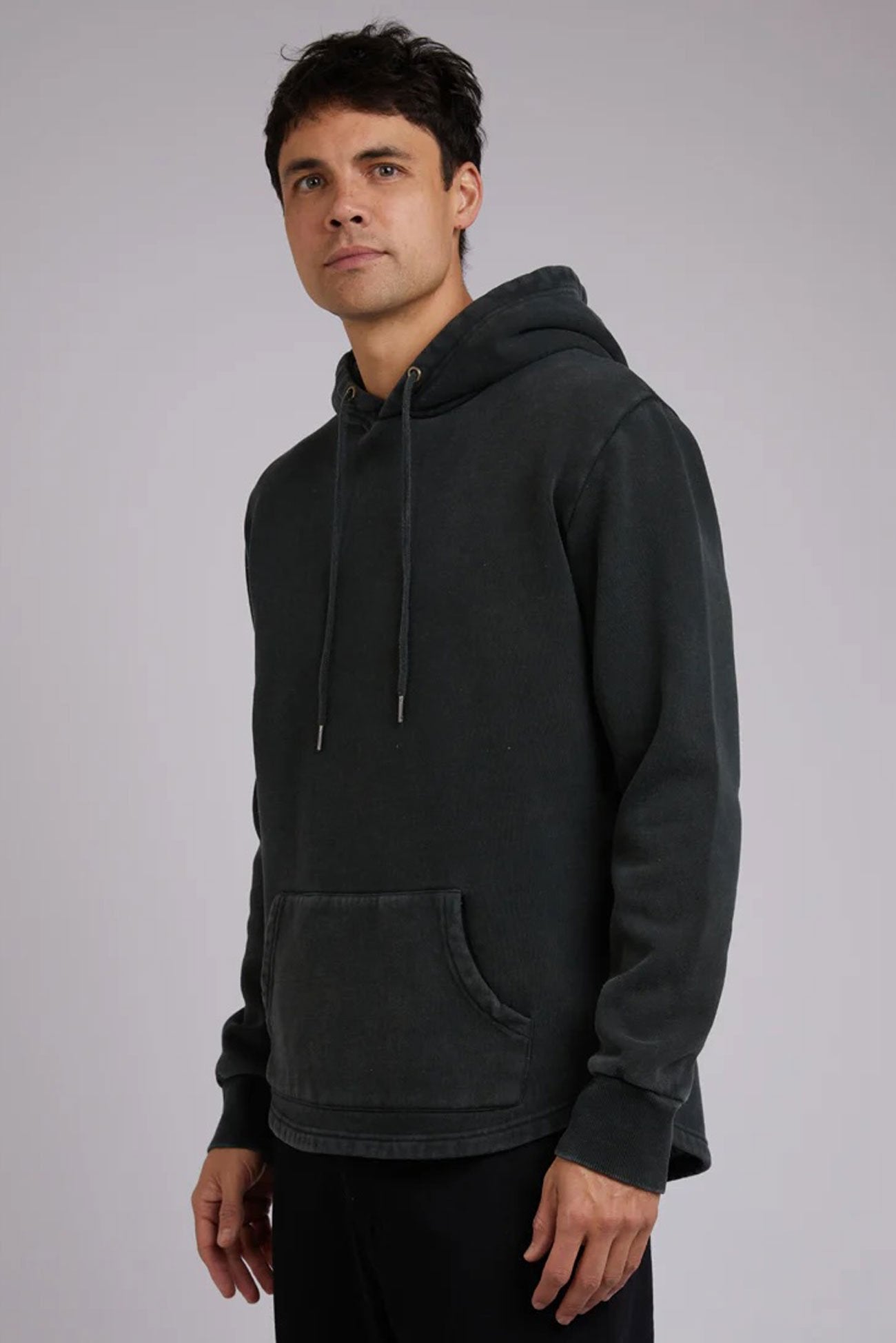 Curved Hem Hoody Dark Green