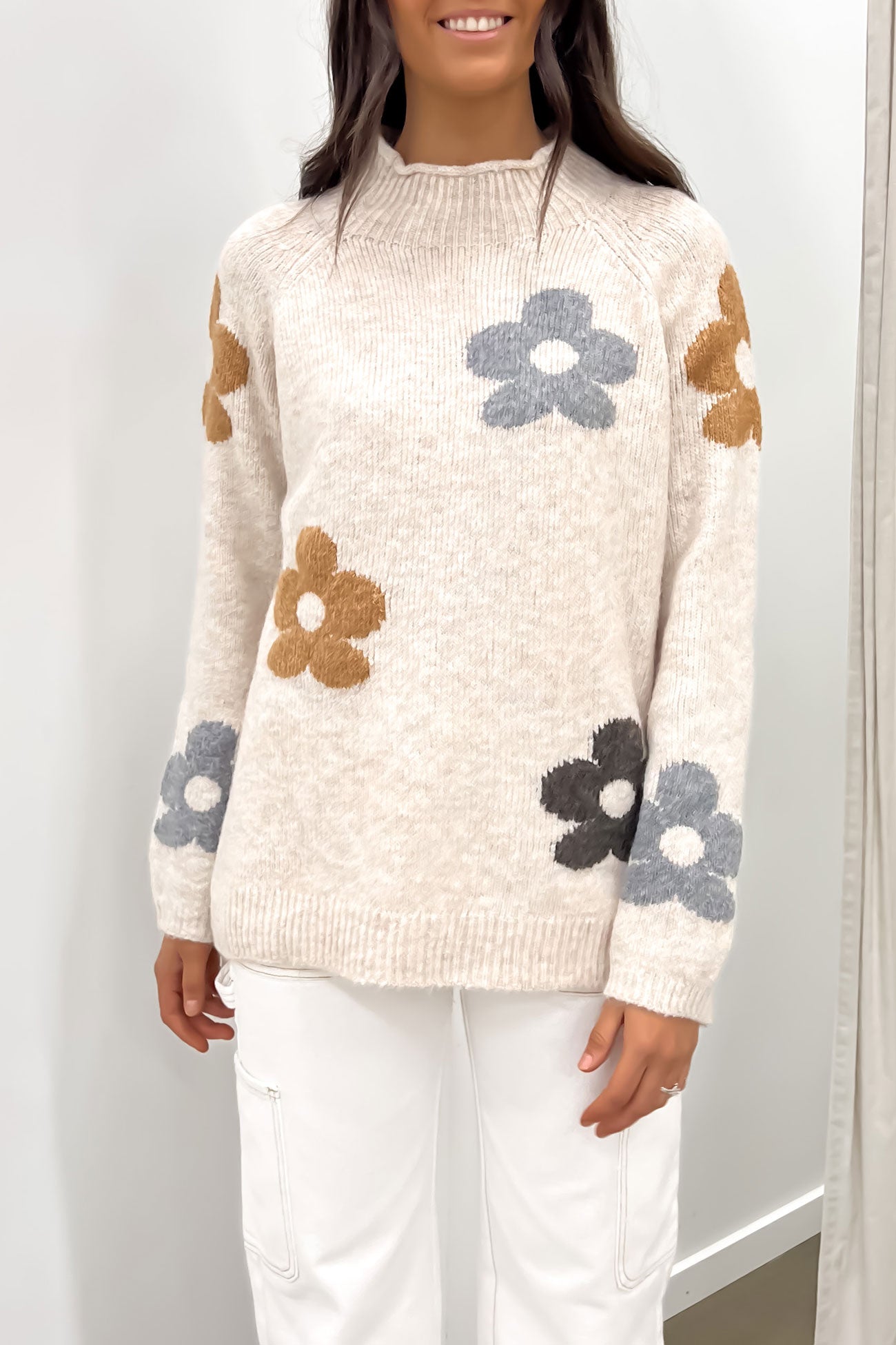 Daisy Knit Jumper Latte