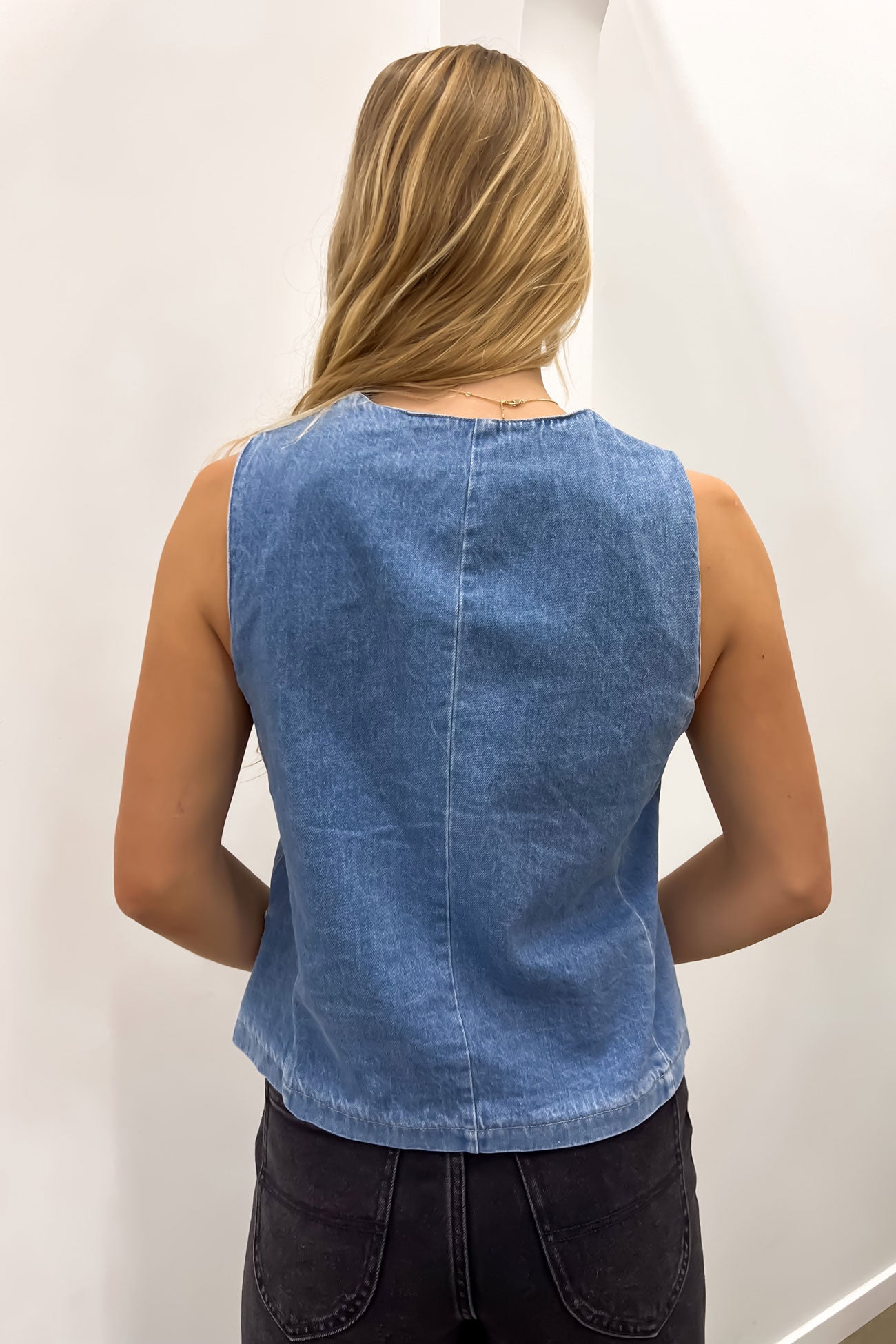 Danny Denim Vest Light Blue