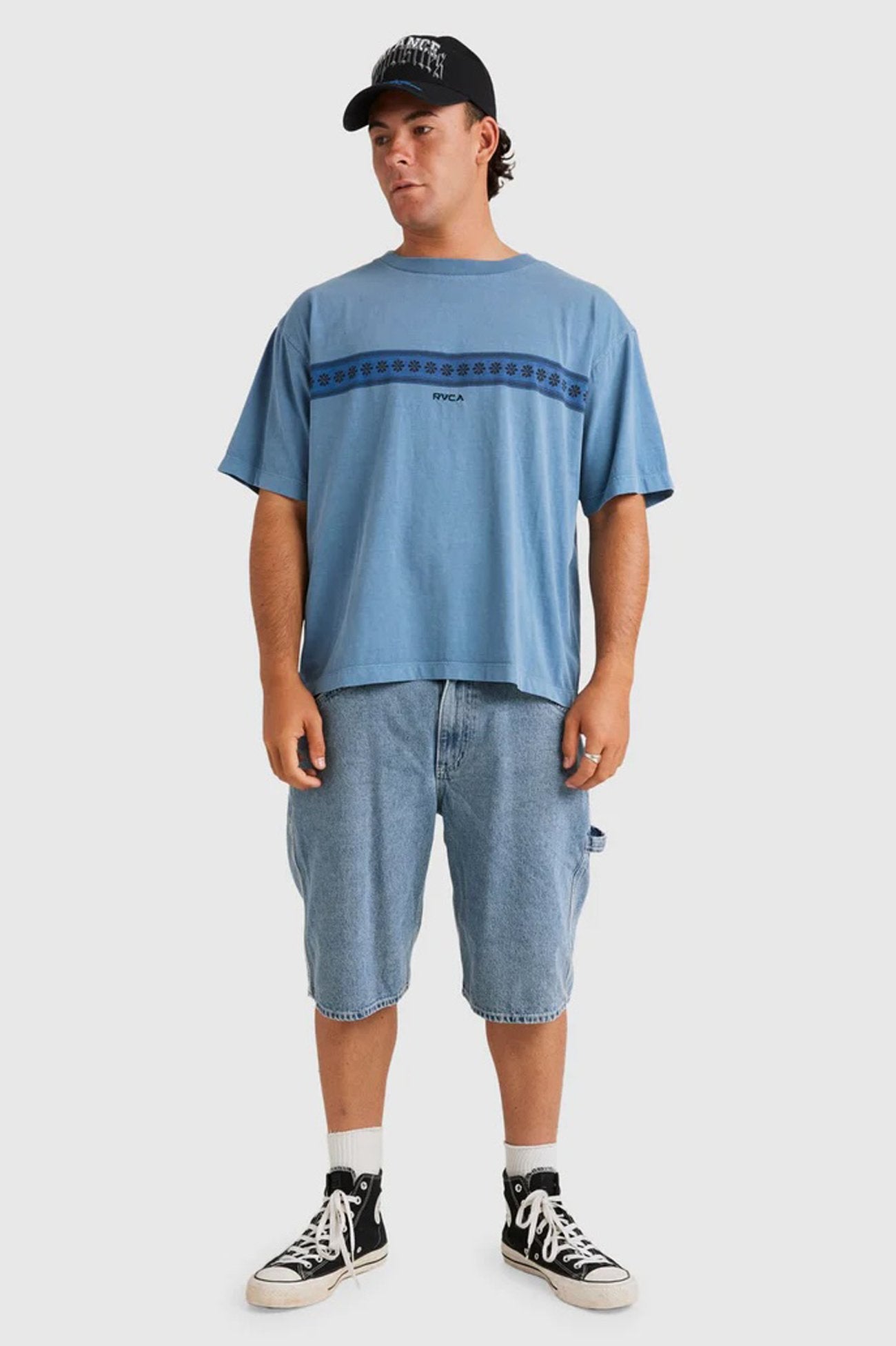 Dazed Stripe Short Sleeve Tee Coronet Blue