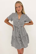 Elijah Mini Dress Sage Gingham