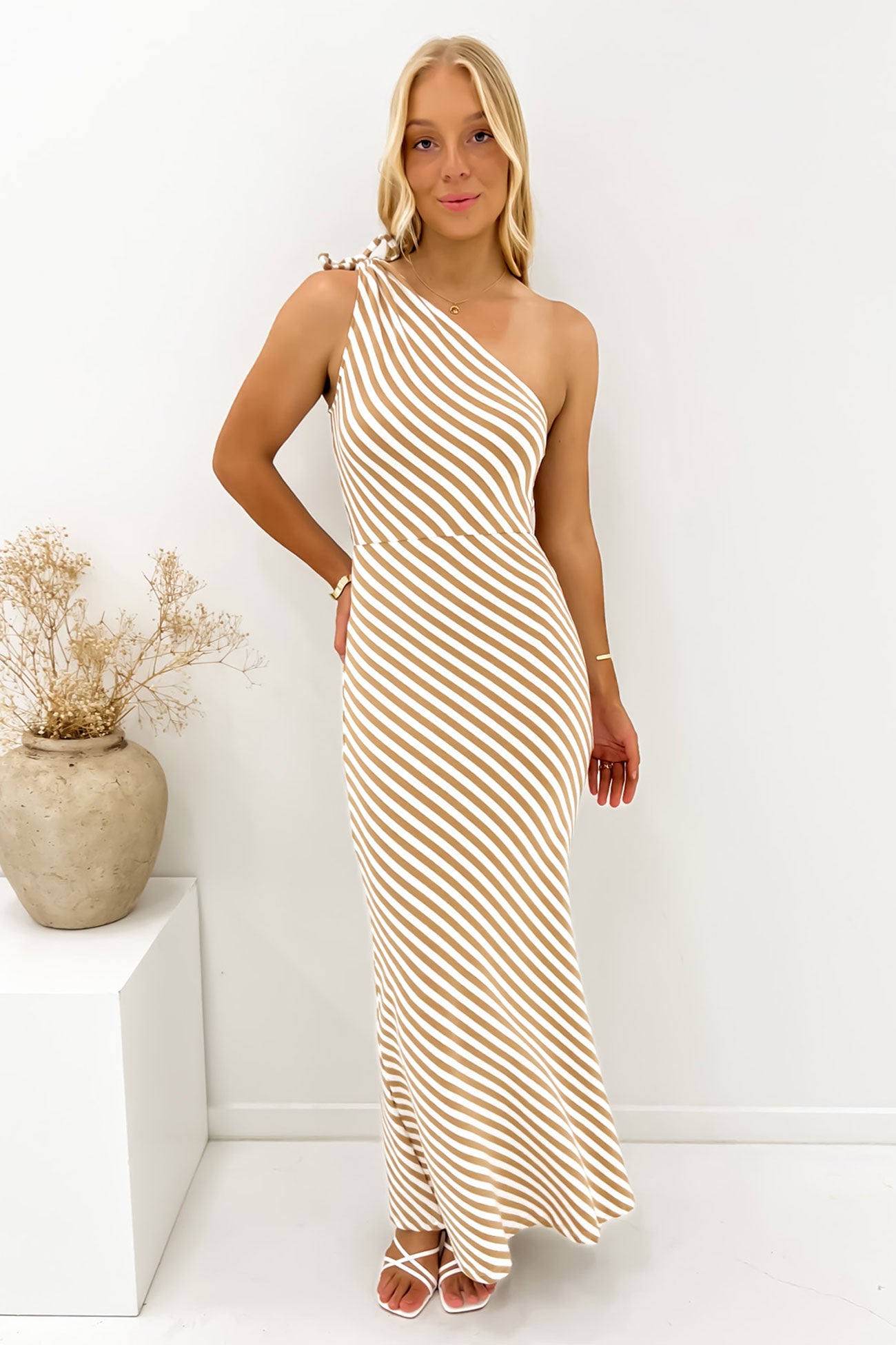 Ellis Maxi Dress Tan Stripe