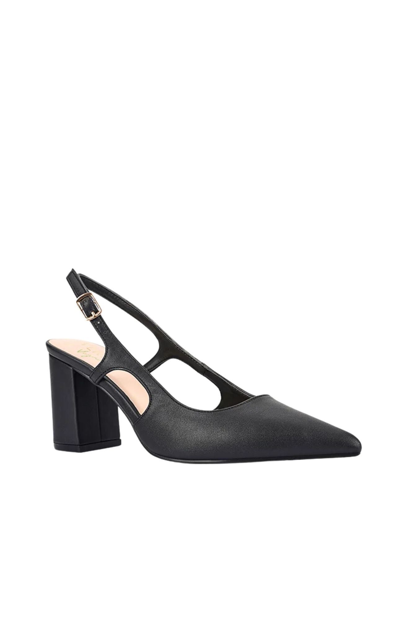 Elton Slingback Block Heels Black