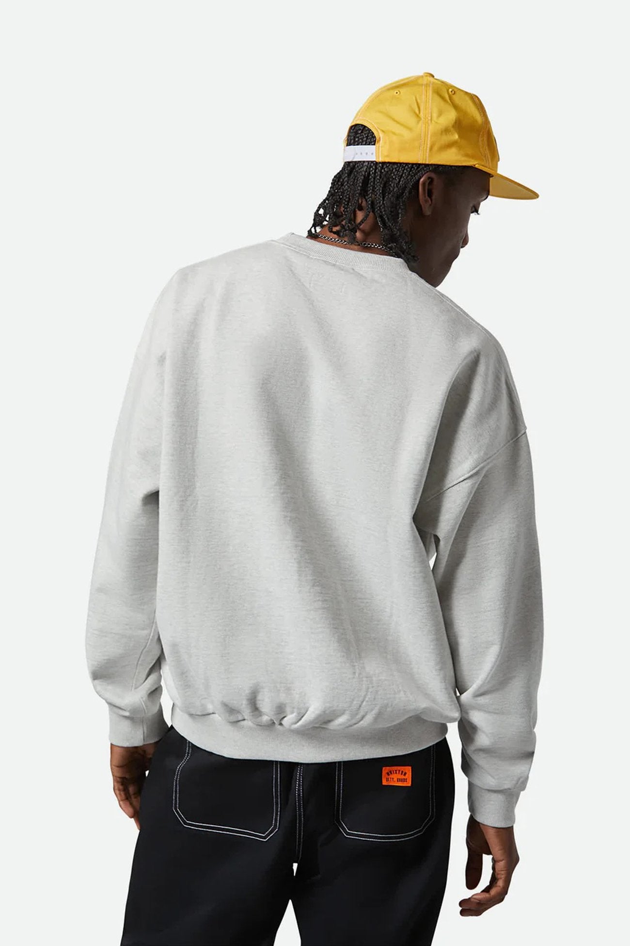 Embroidered Heavy Weight Crew Heather Grey Ash