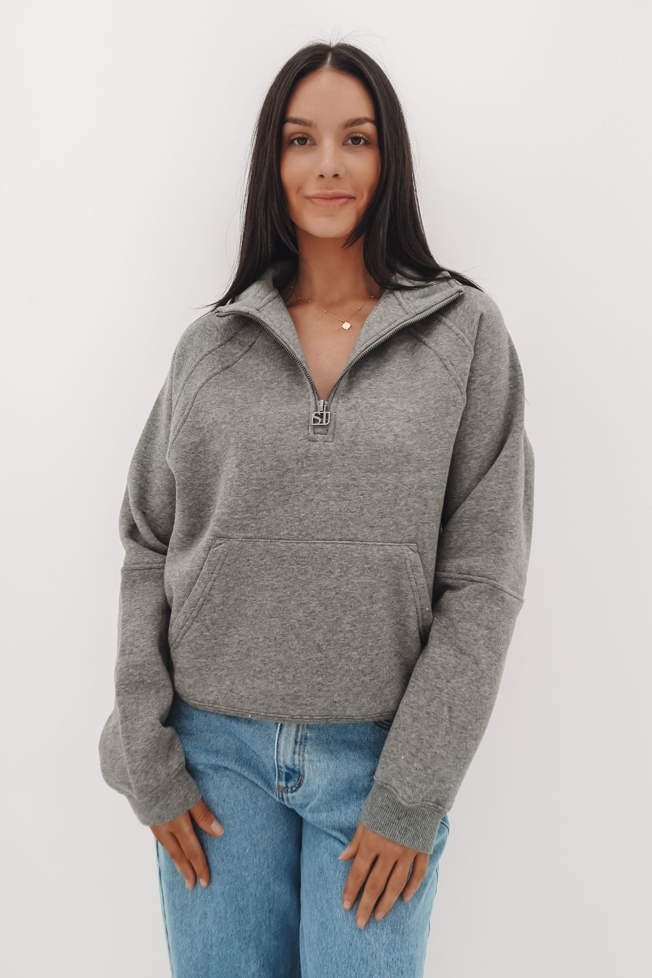 Frankie 1/4 Zip Charcoal