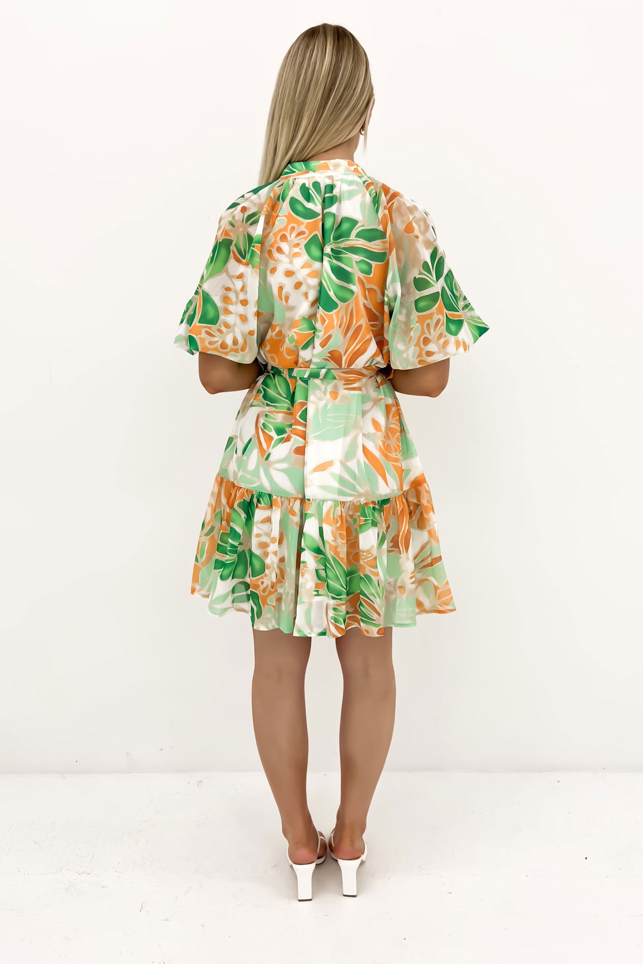 Gabby Mini Dress Green Miami Floral