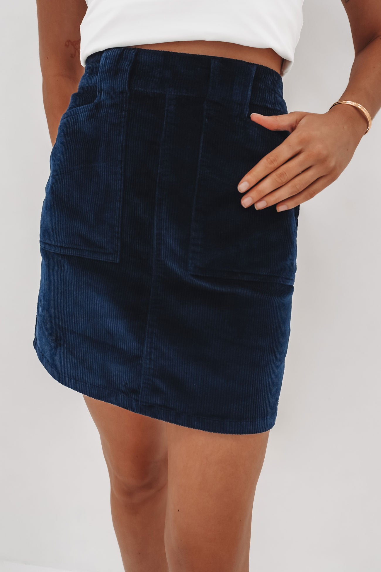 Gaia Cord Mini Skirt Blue