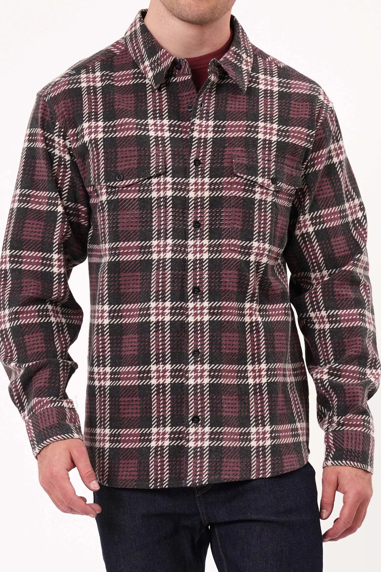 Garret Check Shirt Black Brick