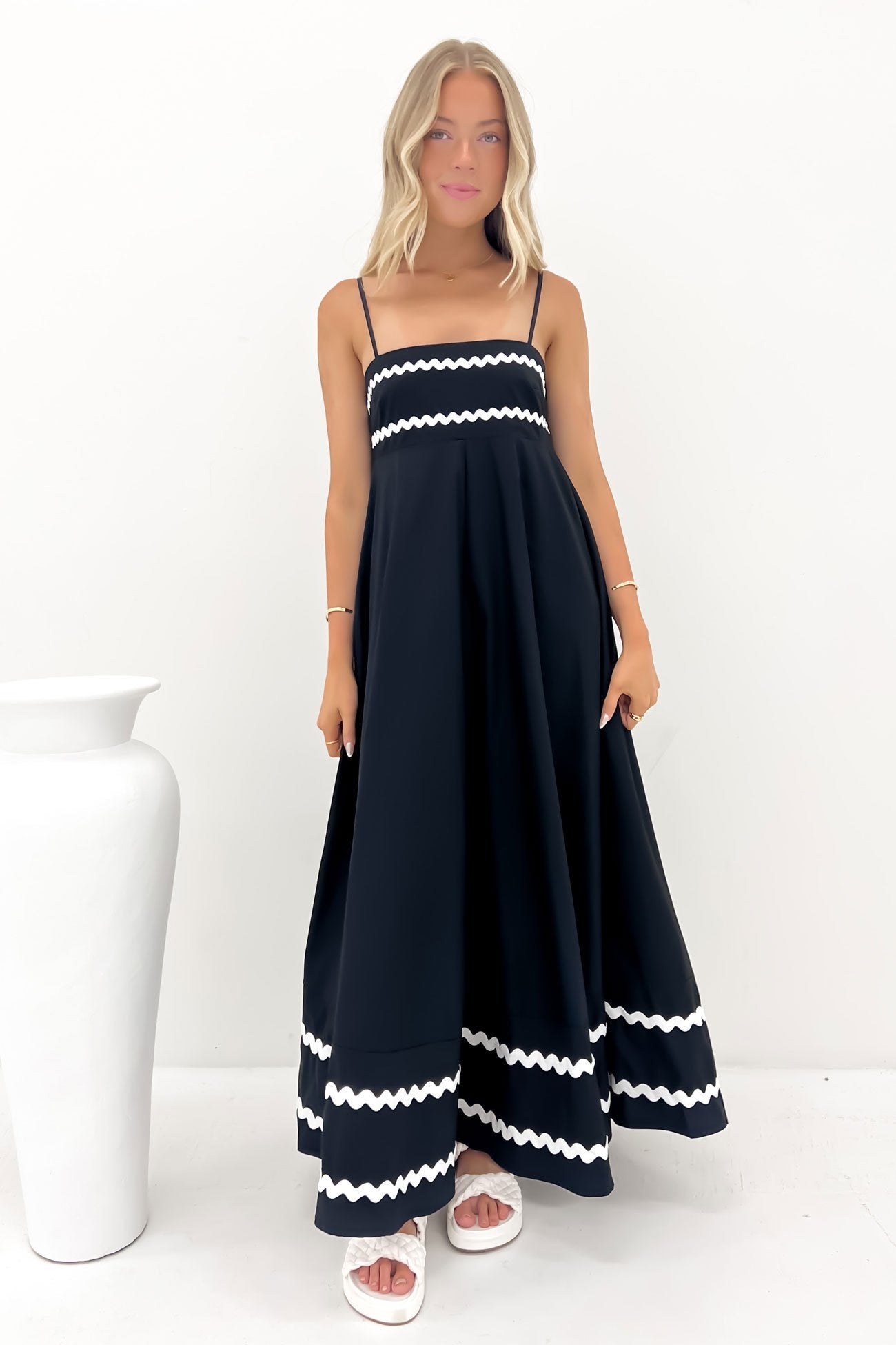 Gemma Maxi Dress Black White