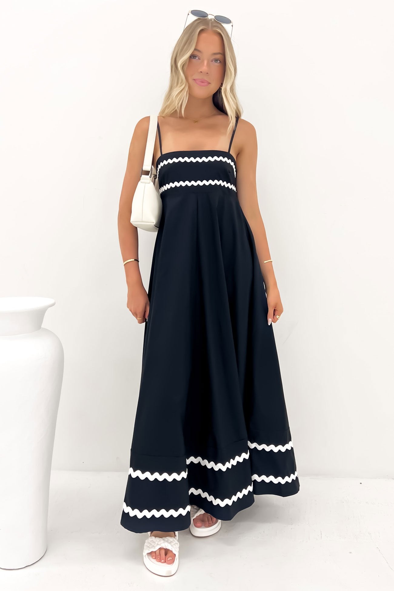 Gemma Maxi Dress Black White