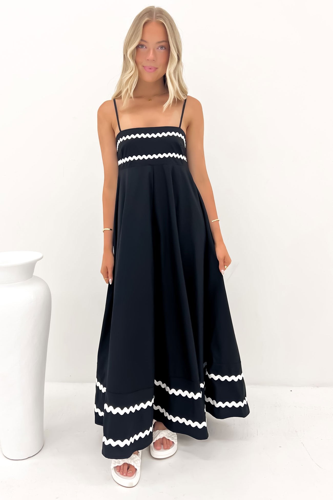 Gemma Maxi Dress Black White