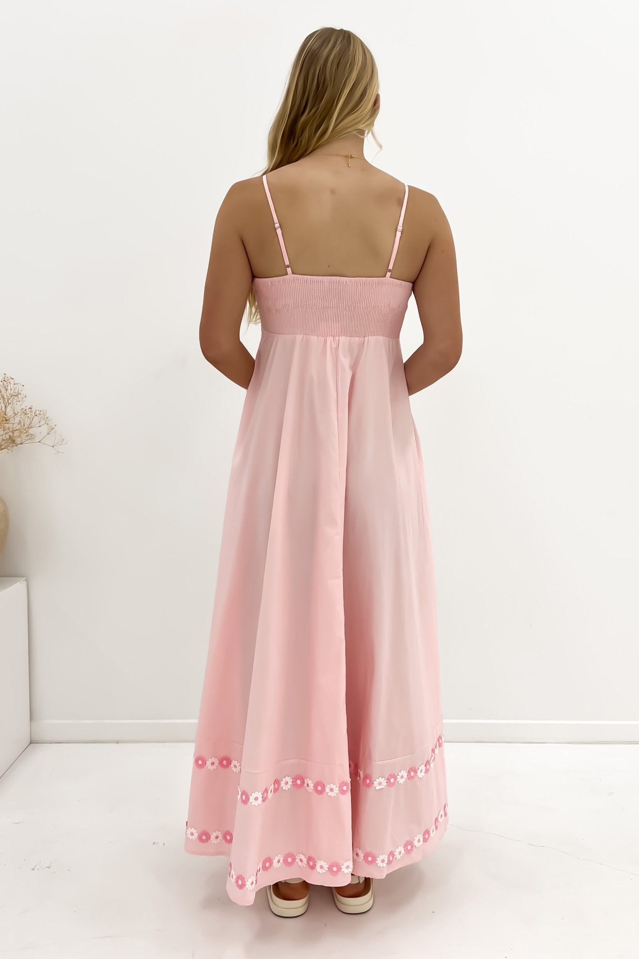 Gemma Maxi Dress Pink Flowers