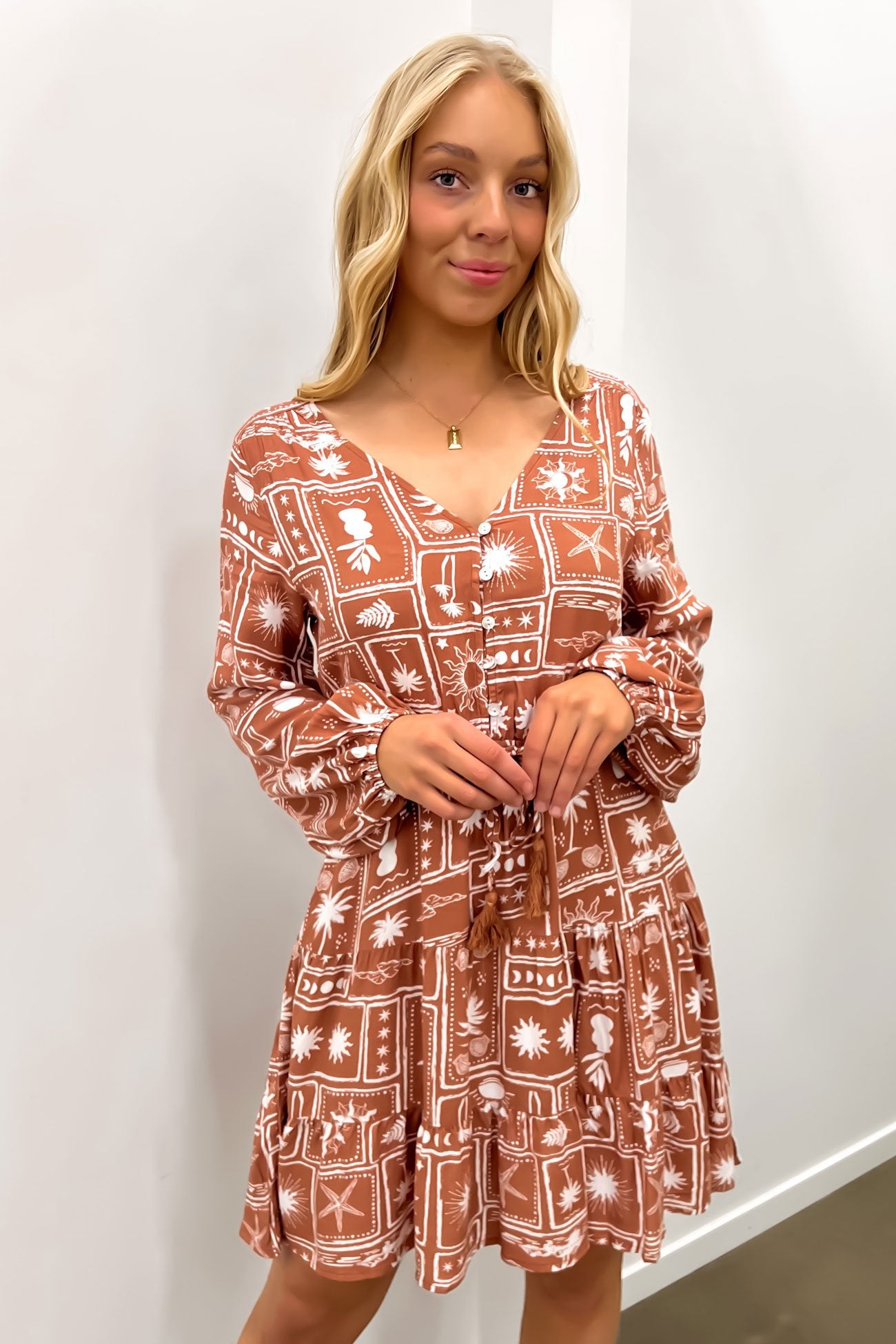 Gina Mini Dress Tan Vacay