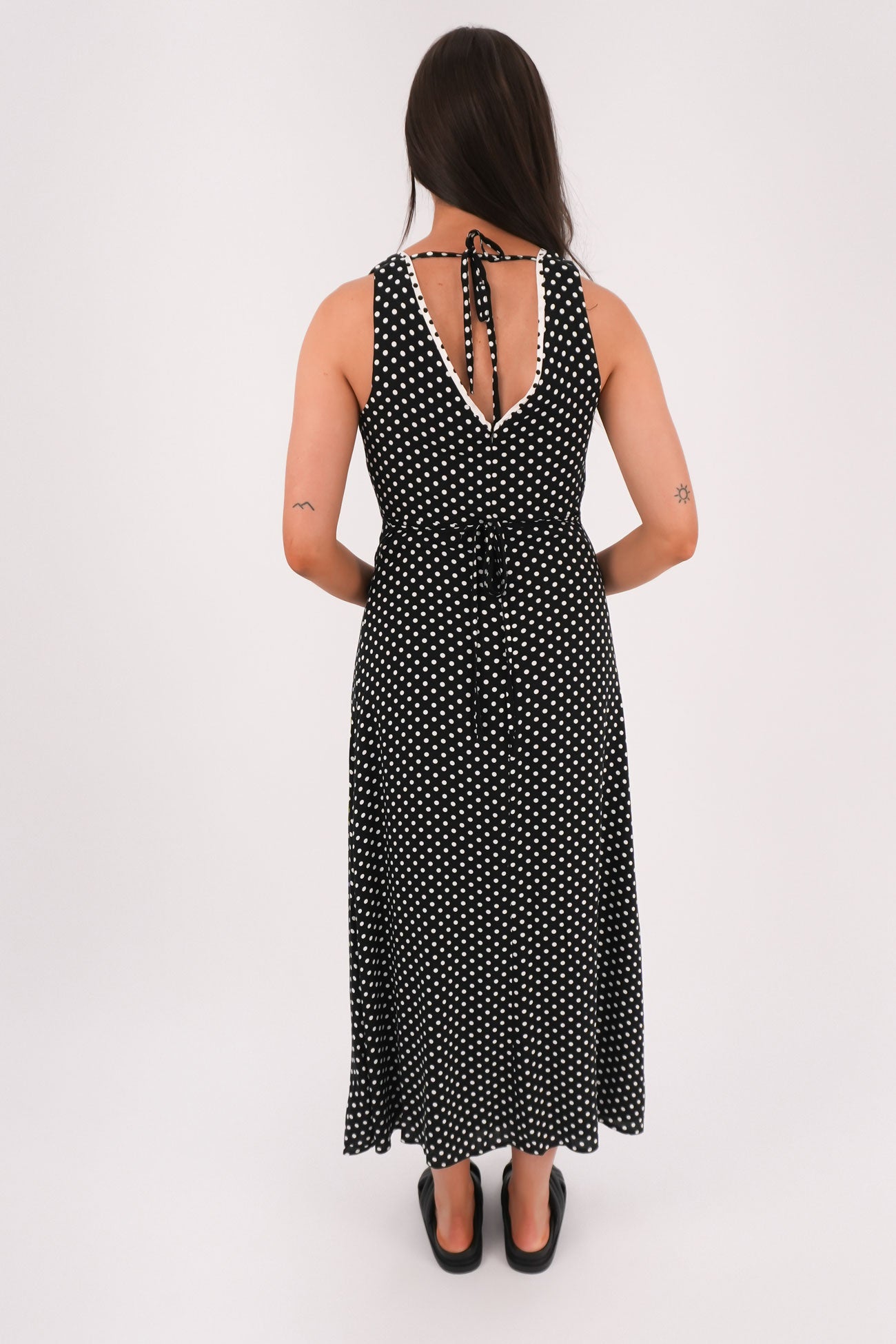 Halia Maxi Dress Black Polka Dot