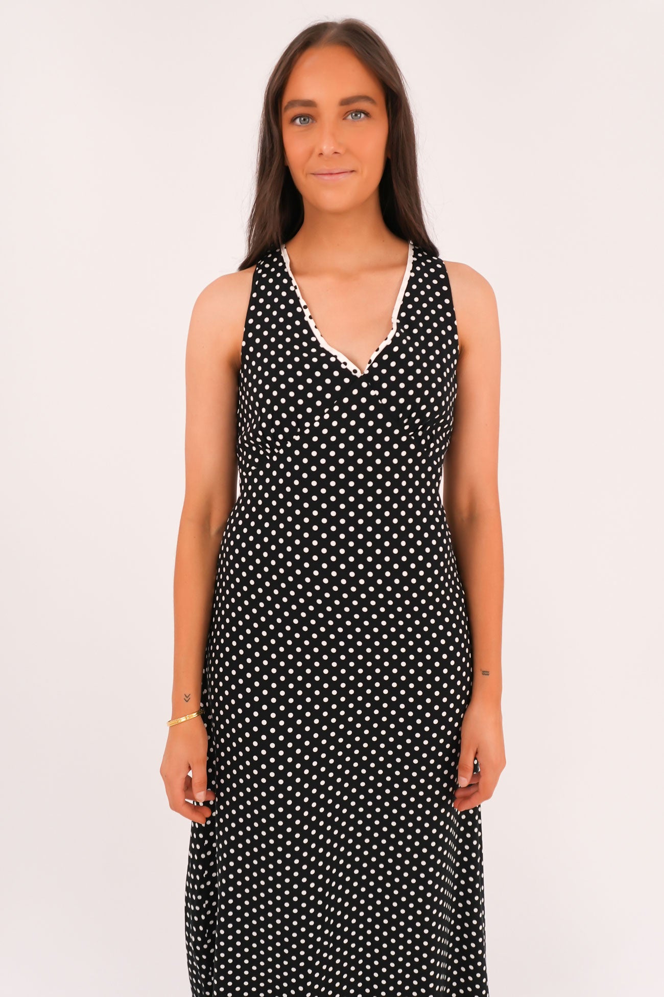 Halia Maxi Dress Black Polka Dot