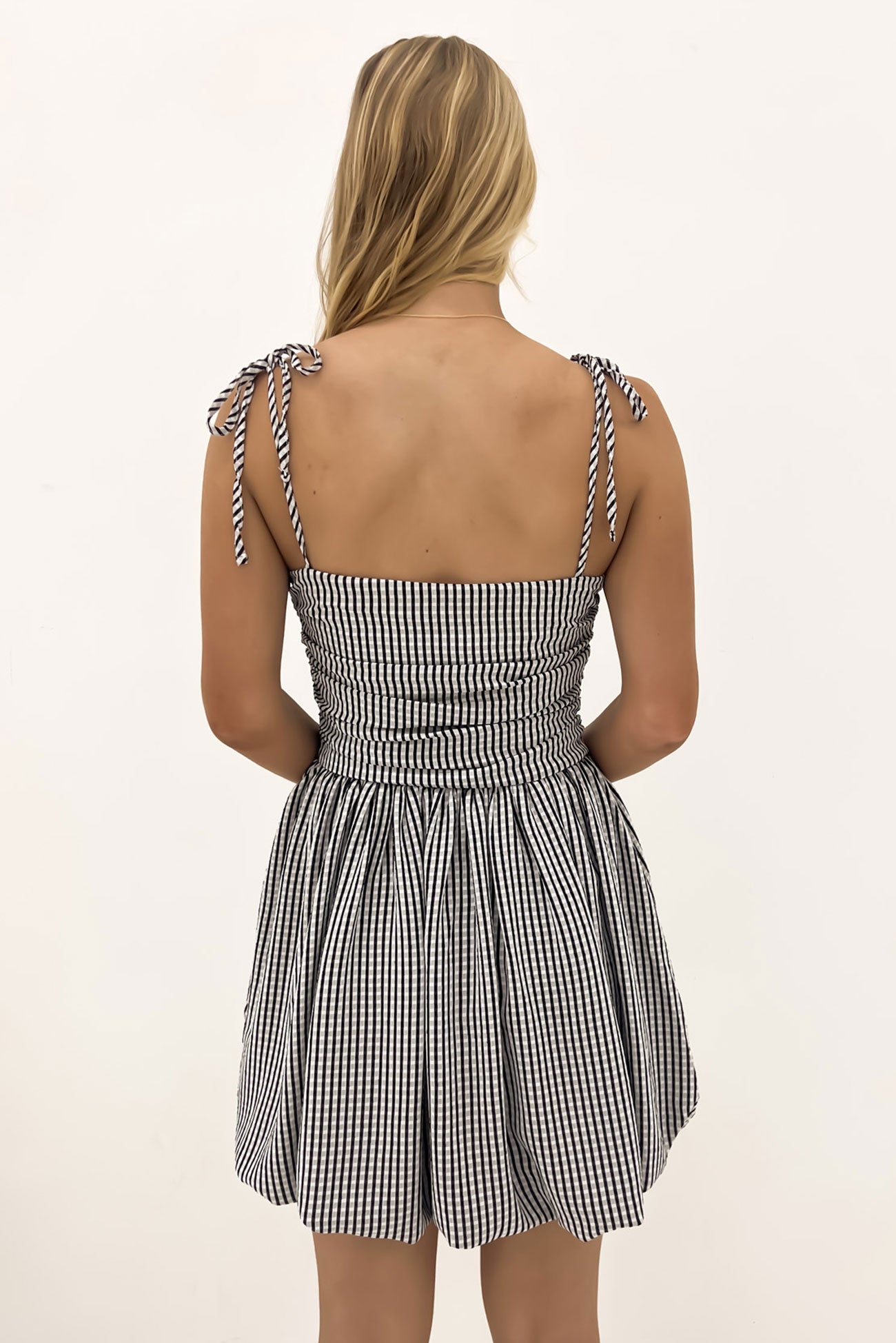 Hallie Mini Dress Black Check